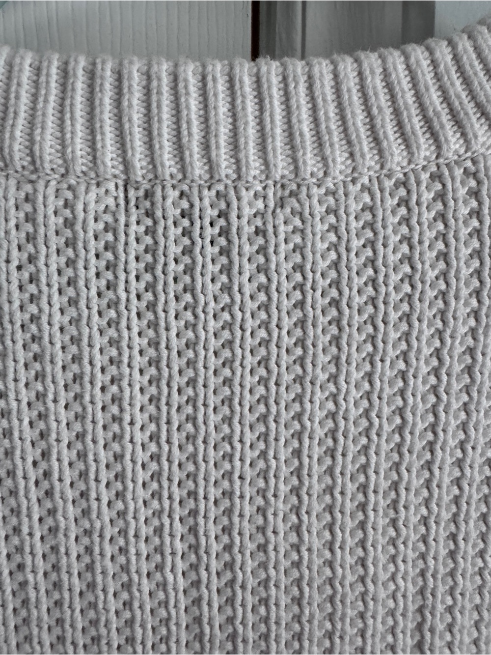 Quince Organic Cotton Cropped Cable Knit Crew Sweater Ivory S - Picture 11 of 14